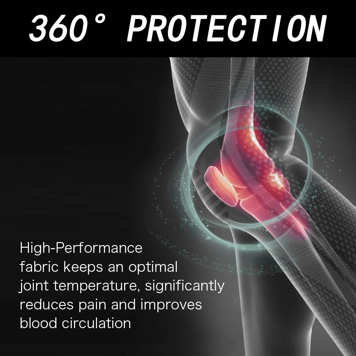 Professional Knee Brace Compression Sleeve - Full Leg Sleeves Long Compression Leg Sleeve Knee Braces for Women and Men, Knee Sleeves Support with Patella Gel Pads & Side Stabilizers for Running,Meniscus Tear,Arthritis,Joint Pain Relief