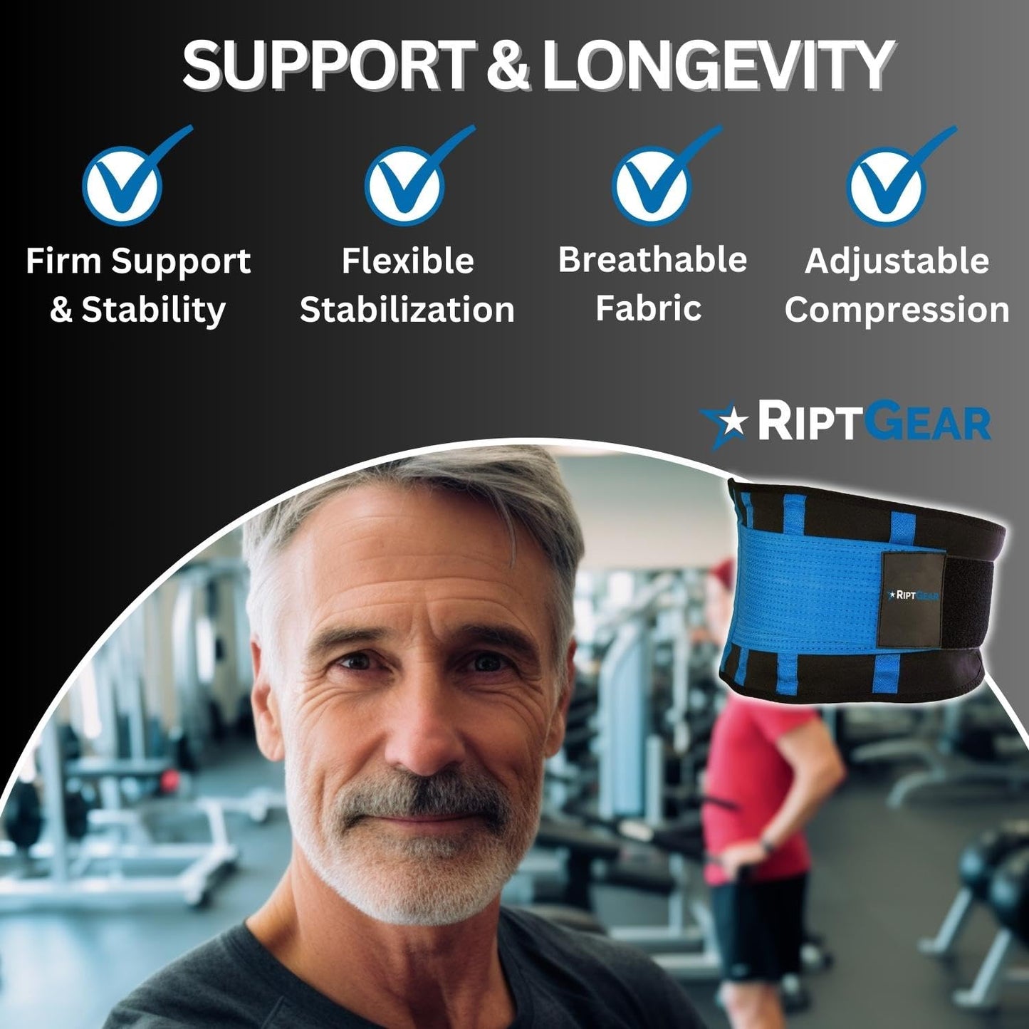 Back Brace for Lower Back Pain Relief - Breathable Back Brace for Men and Women - Ideal for Lifting, Work, Sciatica, Herniated Disc, and Lumbar Support - Blue, XXXL (Waist: 44"-47")