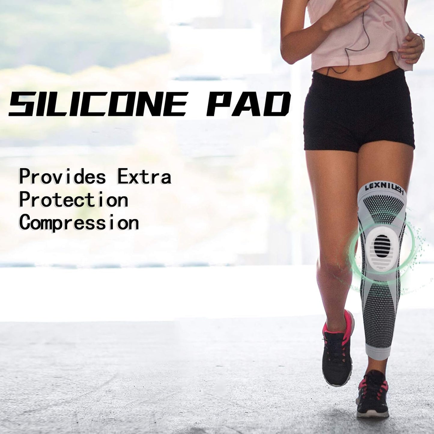 Professional Knee Brace Compression Sleeve - Full Leg Sleeves Long Compression Leg Sleeve Knee Braces for Women and Men, Knee Sleeves Support with Patella Gel Pads & Side Stabilizers for Running,Meniscus Tear,Arthritis,Joint Pain Relief